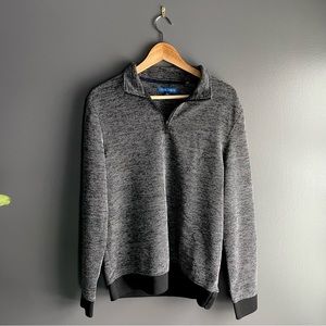 Vince Camuto Quarter Zip Black and White Performance Pullover